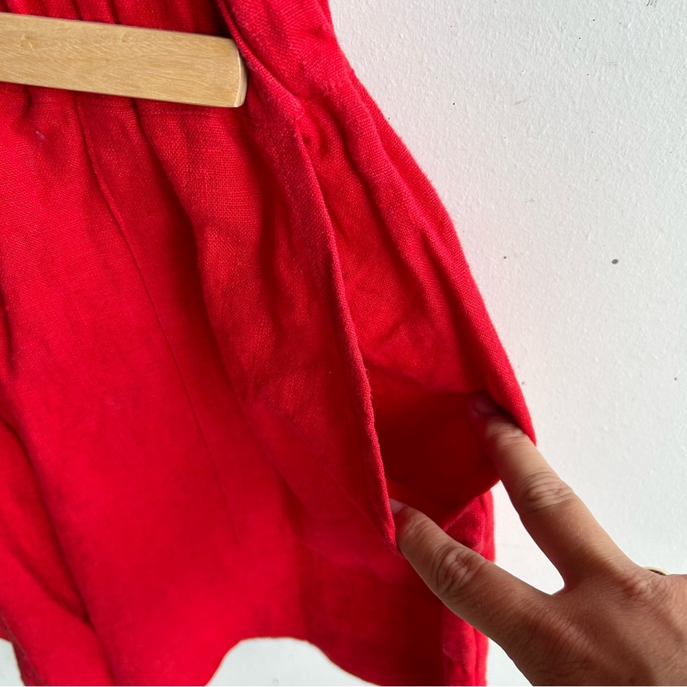 Colorblock Red and Pink Women's Shirt and Shorts Set - Picture 7 of 11